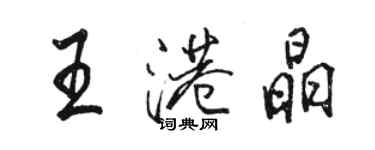 駱恆光王港晶行書個性簽名怎么寫