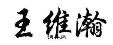 胡問遂王維瀚行書個性簽名怎么寫