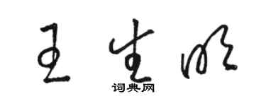駱恆光王生明草書個性簽名怎么寫