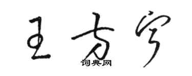 駱恆光王方寧草書個性簽名怎么寫