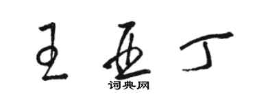 駱恆光王亞丁草書個性簽名怎么寫