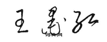 駱恆光王墨紅草書個性簽名怎么寫