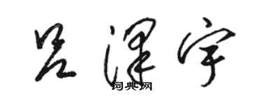 駱恆光呂澤宇草書個性簽名怎么寫