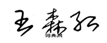 朱錫榮王森紅草書個性簽名怎么寫