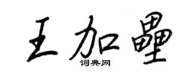 王正良王加壘行書個性簽名怎么寫
