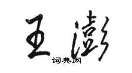 駱恆光王澎行書個性簽名怎么寫