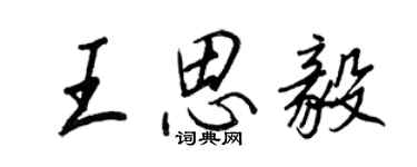 王正良王思毅行書個性簽名怎么寫