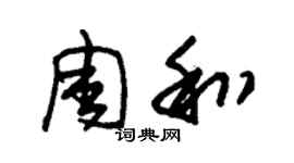 朱錫榮周和草書個性簽名怎么寫