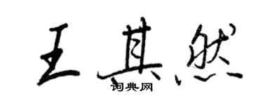 王正良王其然行書個性簽名怎么寫