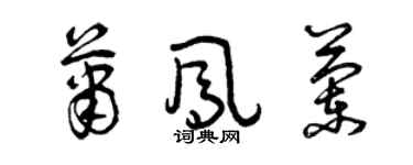 曾慶福蕭鳳蘭草書個性簽名怎么寫