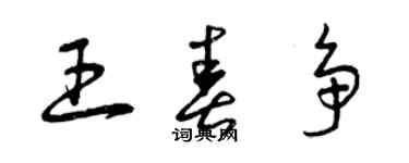 曾慶福王春爭草書個性簽名怎么寫