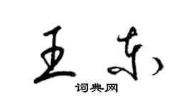 梁錦英王東草書個性簽名怎么寫