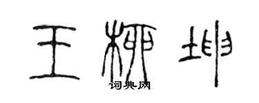 陳聲遠王柳坤篆書個性簽名怎么寫