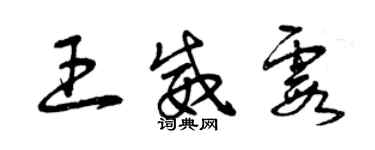 曾慶福王威霞草書個性簽名怎么寫