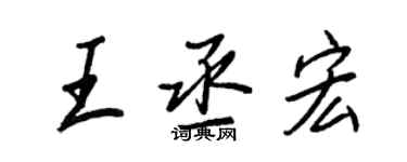 王正良王丞宏行書個性簽名怎么寫