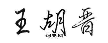 駱恆光王胡晉行書個性簽名怎么寫