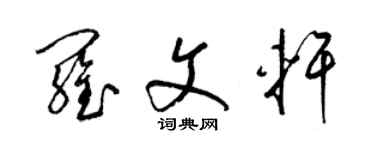 梁錦英羅文軒草書個性簽名怎么寫