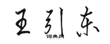 駱恆光王引東行書個性簽名怎么寫