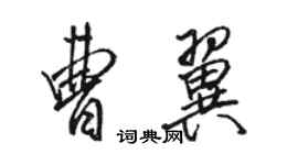 駱恆光曹翼行書個性簽名怎么寫