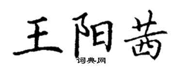 丁謙王陽茜楷書個性簽名怎么寫