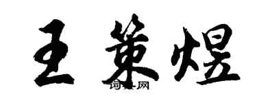 胡問遂王策煜行書個性簽名怎么寫