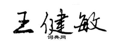 曾慶福王健敏行書個性簽名怎么寫