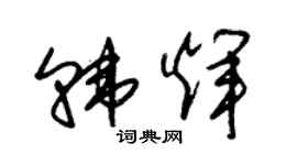 朱錫榮韓輝草書個性簽名怎么寫