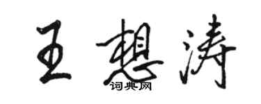 駱恆光王想濤行書個性簽名怎么寫
