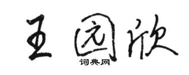 駱恆光王園欣行書個性簽名怎么寫