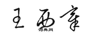 駱恆光王西章草書個性簽名怎么寫