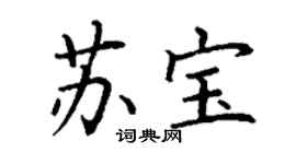 丁謙蘇寶楷書個性簽名怎么寫