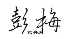 駱恆光彭梅行書個性簽名怎么寫