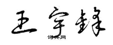 曾慶福王宇鋒草書個性簽名怎么寫