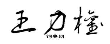 曾慶福王力權草書個性簽名怎么寫