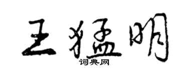 曾慶福王猛明行書個性簽名怎么寫