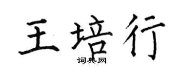 何伯昌王培行楷書個性簽名怎么寫