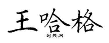 丁謙王哈格楷書個性簽名怎么寫
