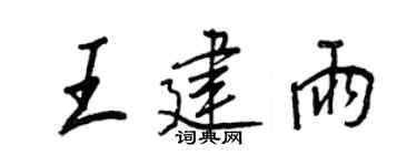 王正良王建雨行書個性簽名怎么寫