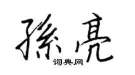 王正良孫亮行書個性簽名怎么寫