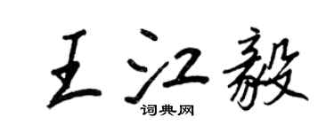 王正良王江毅行書個性簽名怎么寫