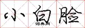 龐中華小白臉行書怎么寫