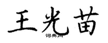 丁謙王光苗楷書個性簽名怎么寫