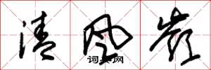 朱錫榮清風嶺草書怎么寫