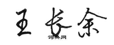 駱恆光王長余行書個性簽名怎么寫