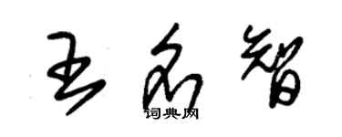 朱錫榮王名智草書個性簽名怎么寫