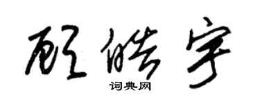 朱錫榮顧皓宇草書個性簽名怎么寫