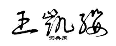 曾慶福王凱纓草書個性簽名怎么寫