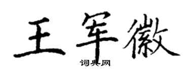 丁謙王軍徽楷書個性簽名怎么寫