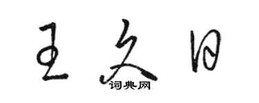 駱恆光王久日草書個性簽名怎么寫