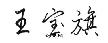 駱恆光王寶旗行書個性簽名怎么寫